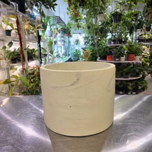 Circle pot (brown & white marbling)