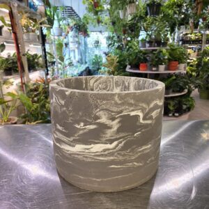 Circle pot (charcoal layered with marbling)