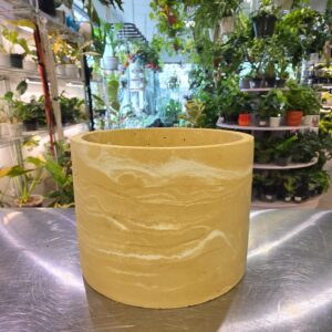 Circle pot (yellow marbling)